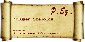 Pfluger Szabolcs névjegykártya
